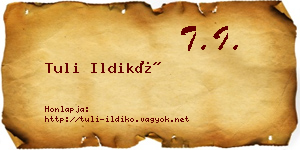 Tuli Ildikó névjegykártya